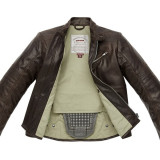 SPIDI GARAGE LEATHER JACKET BROWN - BACK PROTECTOR POCKET