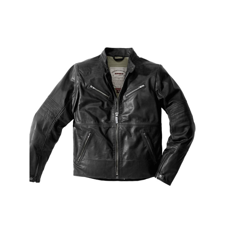 SPIDI GARAGE LEATHER JACKET - BLACK