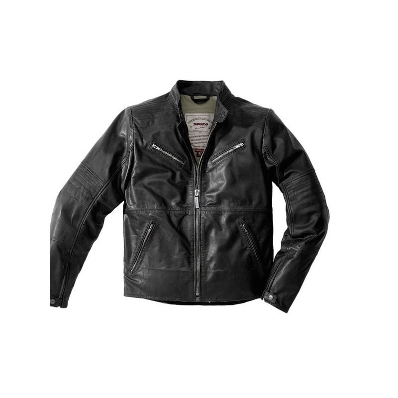 SPIDI GARAGE LEATHER JACKET - BLACK