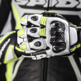 SPIDI CARBO 3 LEATHER GLOVES BLACK FLUO YELLOW - DETAIL