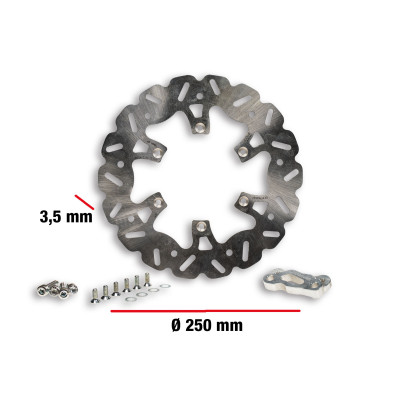 MALOSSI - GROSSES WHOOP DISC KIT auss. Ø 250 - Dicke 3,5 mm/ BREMSSATT