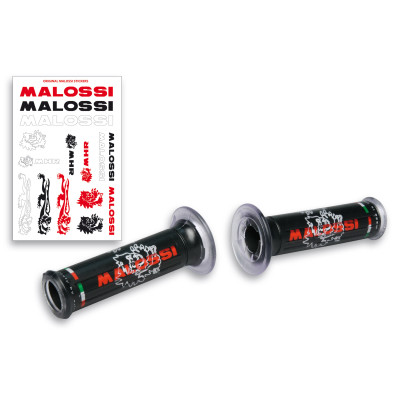 MALOSSI - 2 BLACK GRIPS with Malossi TRIBAL logo (handle Ø 30 mod. wit