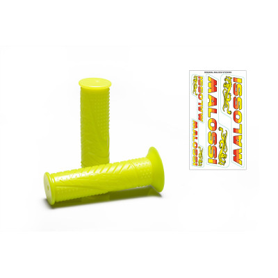 MALOSSI - 2 manopole MALOSSI MHR FLUO YELLOW - modello con chiusura a 
