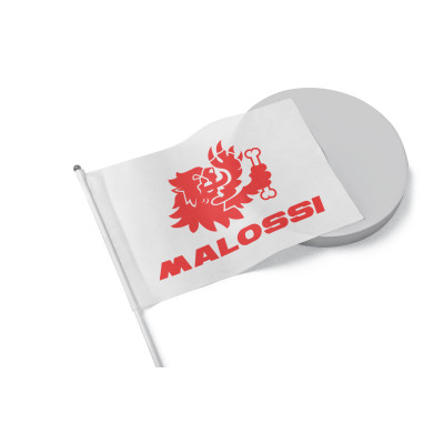 MALOSSI - Bandiera di colore bianco con marchio Malossi rosso - dimens