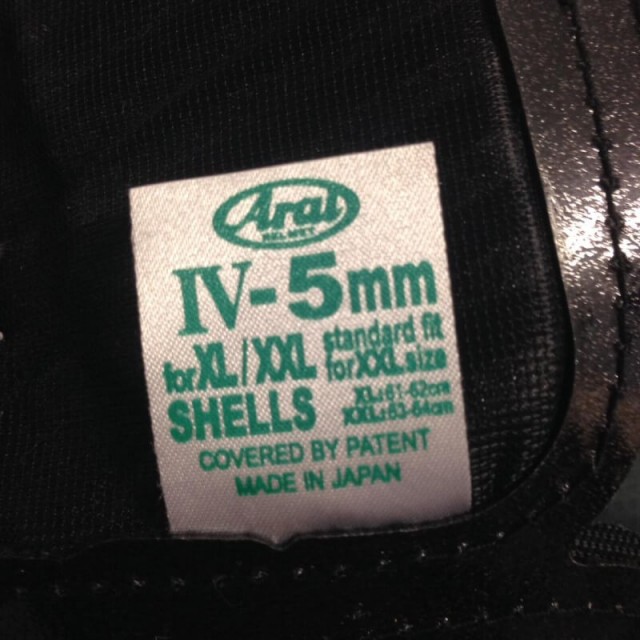 IMBOTTITURA ARAI PER RX-7GP / QUANTUM TAGLIA XL / XXL 5MM - IMG3