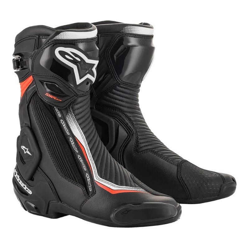 ALPINESTARS SMX PLUS V2 BOOT - BLACK WHITE RED FLUO