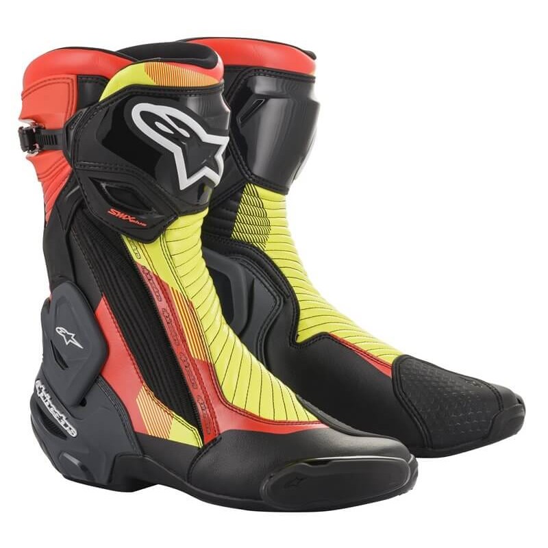 ALPINESTARS SMX PLUS V2 BOOT - BLACK RED FLUO YELLOW FLUO GRY