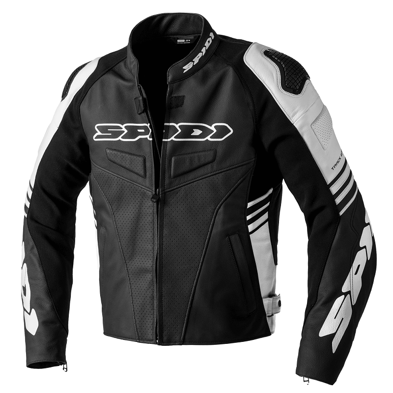SPIDI TRACK WARRIOR LEATHER JACKET BLACK WHITE