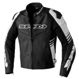 SPIDI TRACK WARRIOR LEATHER JACKET BLACK WHITE