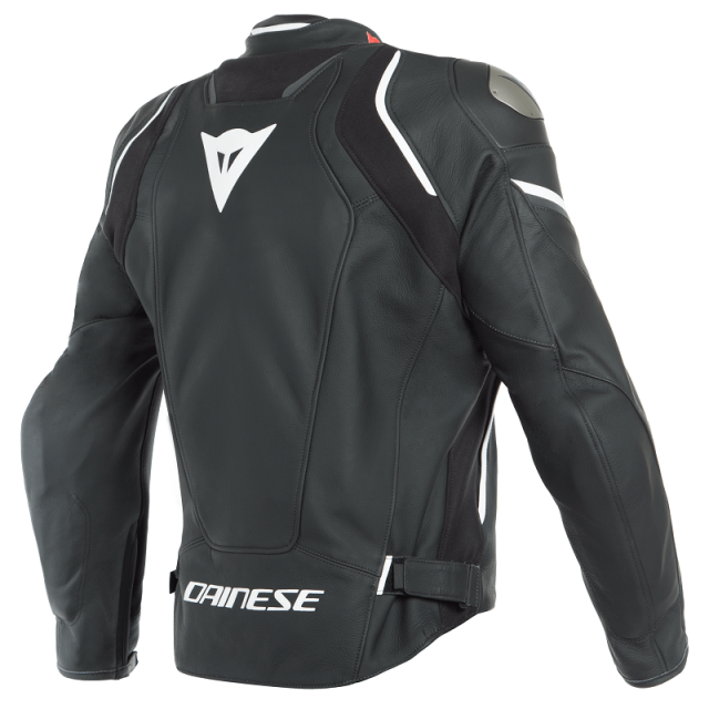 DAINESE RACING 3 D-AIR LEATHER JACKET - BLACK BLACK WHITE - BACK