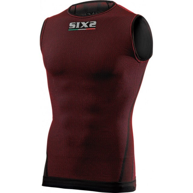SIX2 SLEEVELESS CARBON- SMX - DARK RED