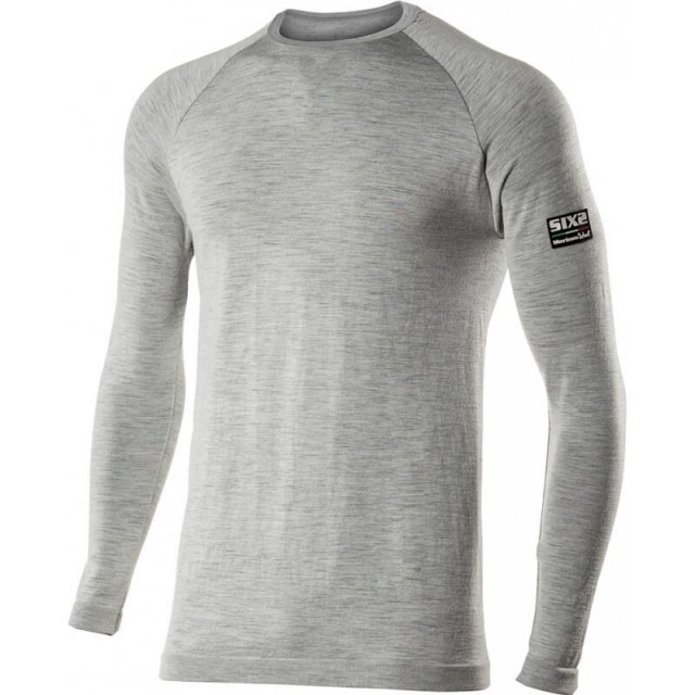 GIROCOLLO MANICHE LUNGHE SIX2 WOOL - TS2 MERINOS - WOOL GRAY