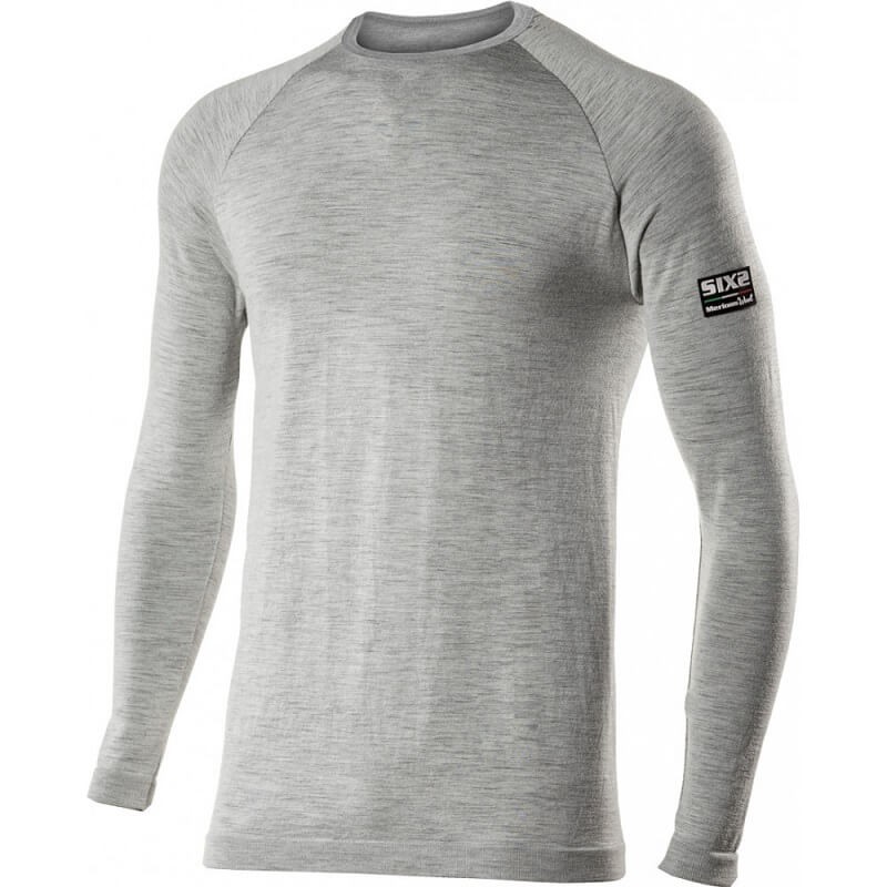 GIROCOLLO MANICHE LUNGHE SIX2 WOOL - TS2 MERINOS - WOOL GRAY