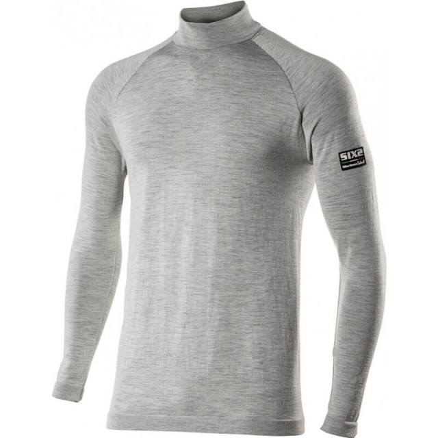 LUPETTO MANICHE LUNGHE SIX2 WOOL - TS3 MERINOS - WOOL GREY