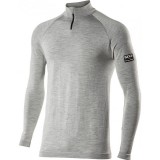 LUPETTO MANICHE LUNGHE CON ZIP SIX2 WOOL - TS13 MERINOS - WOOL GRAY