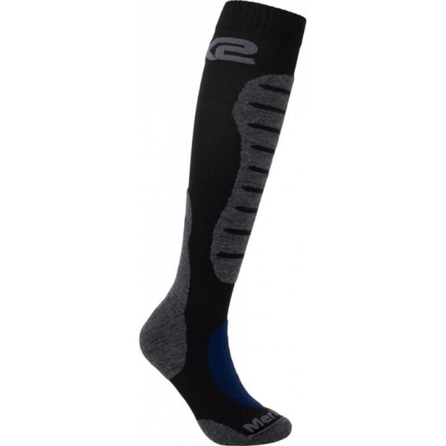 SIX2 LONG MERINO MOTOCYCLING SOCKS - MOT2 MERINOS - BLACK GREY