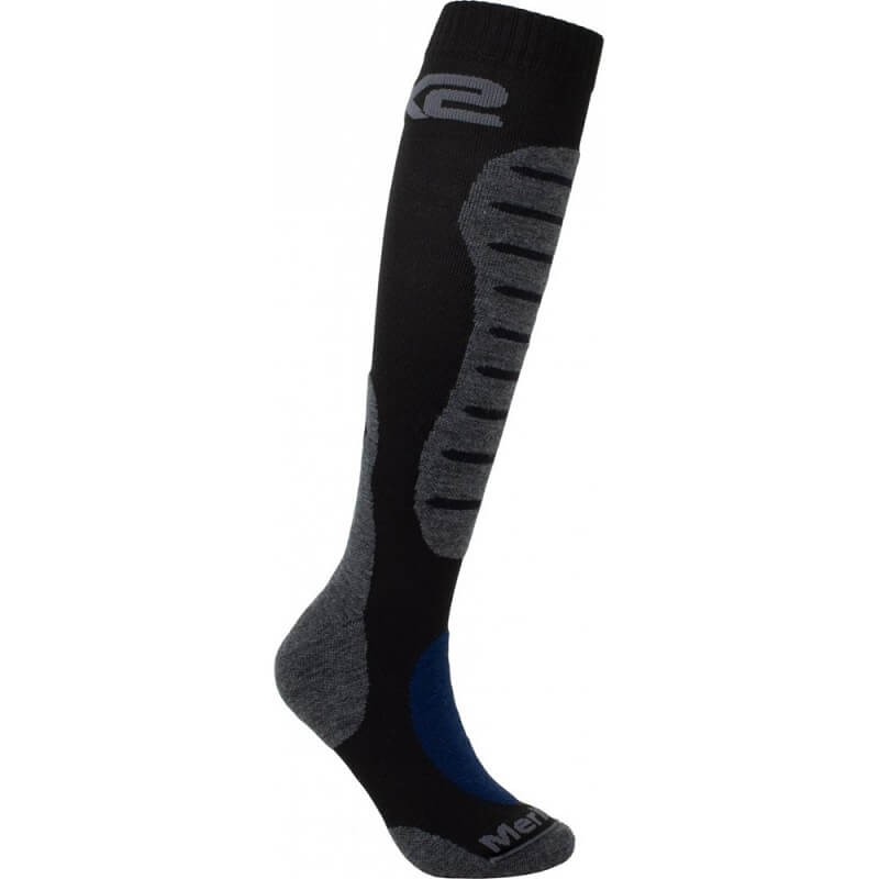 SIX2 LONG MERINO MOTOCYCLING SOCKS - MOT2 MERINOS - BLACK GREY