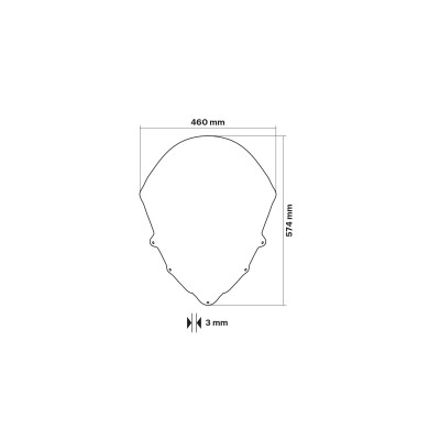 MALOSSI - MHR SCREEN cúpula - AHUMADO OSCURO - An.460xAt.574 Esp.3 mm