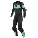DAINESE IMATRA 1PC PERFORATED LADY LEATHER SUIT - BLACK ACQUA-GREEN