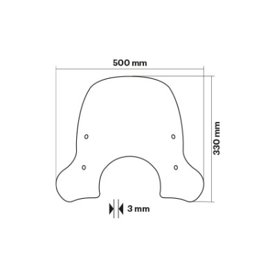 MALOSSI - Cupolino SPORT SCREEN di colore fumé chiaro - lunghezza 50 x