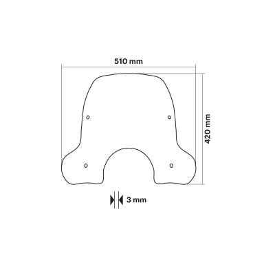 MALOSSI - SPORT SCREEN cúpula - AHUMADO CLARO - An.510xAt.420 Esp.3 mm