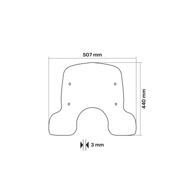 MALOSSI - SPORT SCHIRM windschutzscheibe - RAUCHGRAU HELL - Br.507xH.4