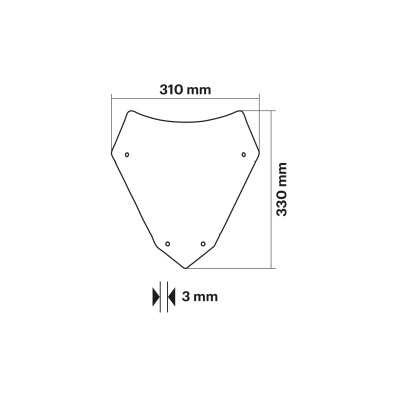 MALOSSI - Cupolino SPORT SCREEN di colore fumé scuro - lunghezza 31 x 