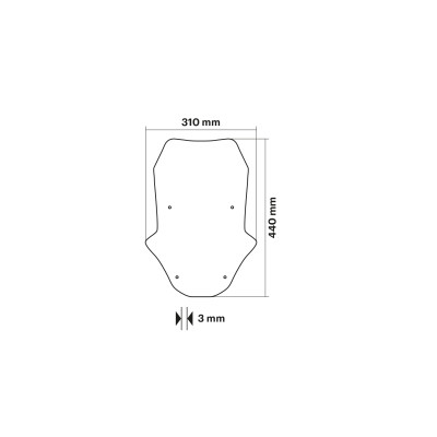 MALOSSI - SPORT SCREEN - DARK SMOKE - W 310xH 440 THK 3 mm