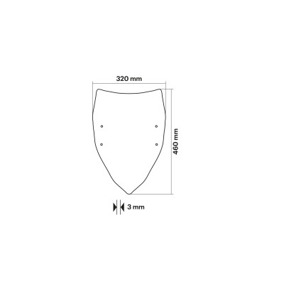 MALOSSI - SPORT SCREEN bulle - TEINTÉ CLAIR FONCÉ - l.320xH.460 ep.3 m