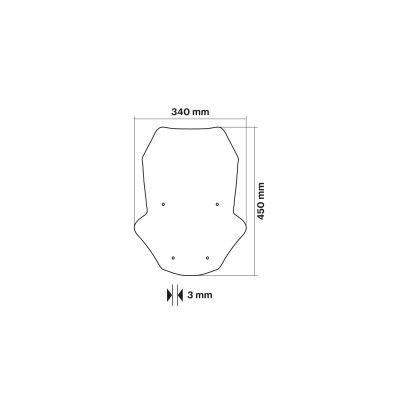 MALOSSI - SPORT SCREEN - DARK SMOKE - W 340xH 450 THK 3 mm