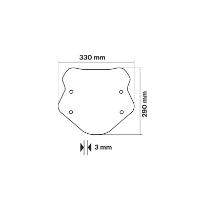 MALOSSI - Cupolino SPORT SCREEN di colore fumé scuro - lunghezza 33 x 