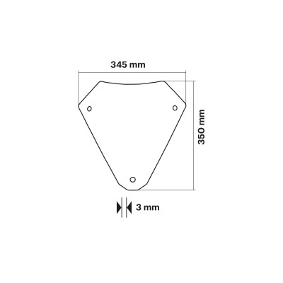 MALOSSI - SPORT SCREEN - DARK SMOKE - W. 345xH.350 THK 3 mm