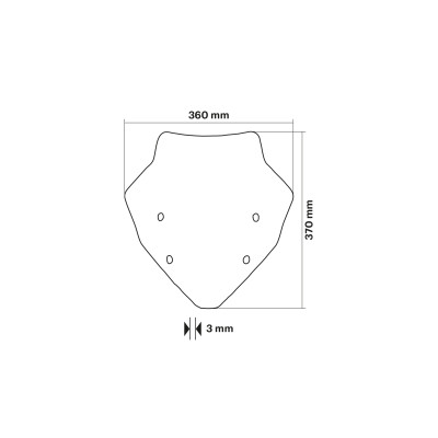 MALOSSI - Cupolino SPORT SCREEN di colore fumé scuro - lunghezza 36 x 