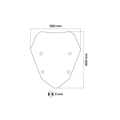 MALOSSI - Cupolino SPORT SCREEN di colore fumé scuro - lunghezza 36 x 