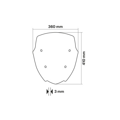 MALOSSI - SPORT SCREEN cúpula - AHUMADO OSCURO - An.360xAt.410 Esp.3 m