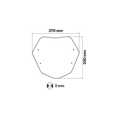 MALOSSI - SPORT SCHIRM windschutzscheibe - RAUCHGRAU DUNKEL - Br.370xH