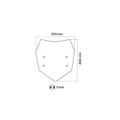 MALOSSI - SPORT SCREEN cúpula - AHUMADO OSCURO - An.370xAt.400 Esp.3 m
