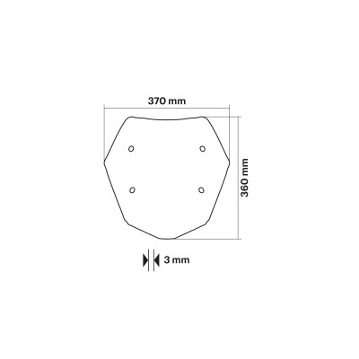 MALOSSI - SPORT SCREEN cúpula - AHUMADO OSCURO - An.370xAt.360 Esp.3 m