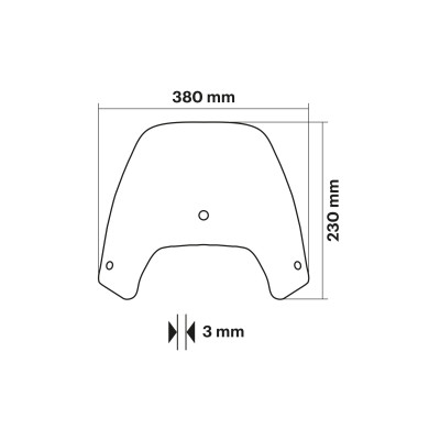 MALOSSI - SPORT SCREEN - DARK SMOKE - W 380xH 230 THK 3 mm