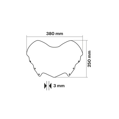 MALOSSI - SPORT SCHIRM windschutzscheibe - RAUCHGRAU DUNKEL - Br.380xH