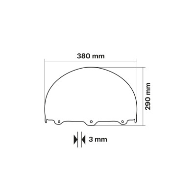 MALOSSI - SPORT SCREEN bulle - TEINTÉ CLAIR FONCÉ - l.380xH.290 ep.3 m