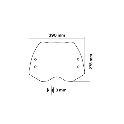 MALOSSI - SPORT SCHIRM windschutzscheibe - RAUCHGRAU DUNKEL - Br.390xH