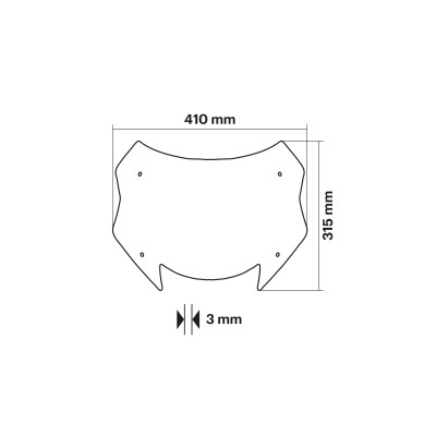 MALOSSI - Cupolino SPORT SCREEN di colore fumé scuro - lunghezza 41 x 