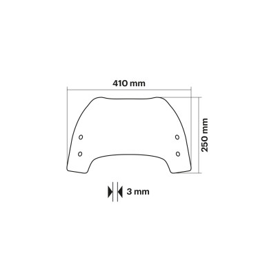 MALOSSI - Cupolino SPORT SCREEN di colore fumé scuro - lunghezza 41 x 