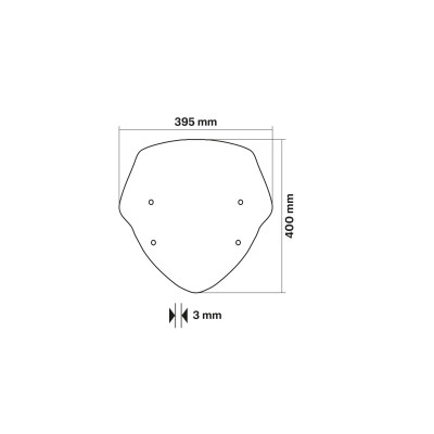 MALOSSI - % SPORT SCREEN - TEINTÉ CLAIR FONCÉ - l.410xH.440 ep.3 mm