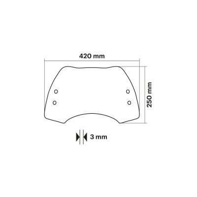 MALOSSI - % SPORT SCREEN - DARK SMOKE - W 420xH 250 THK 3 mm