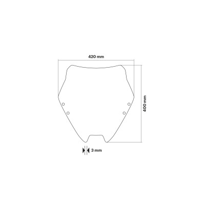 MALOSSI - SPORT SCREEN - DARK SMOKE - W 420xH 440 THK 3 mm