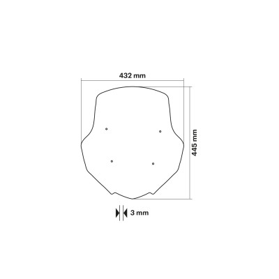 MALOSSI - SPORT SCREEN - DARK SMOKE - W 432xH 445 THK 3 mm