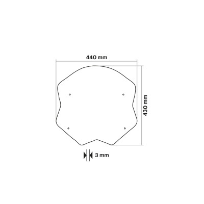 MALOSSI - SPORT SCREEN - DARK SMOKE - W 445xH 430 THK 3 mm