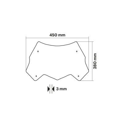 MALOSSI - SPORT SCREEN bulle - TEINTÉ CLAIR FONCÉ - l.450xH.280 ep.3 m